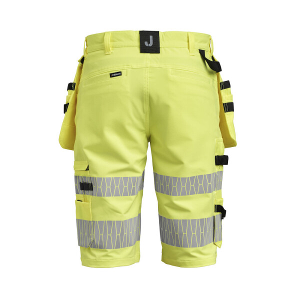 Jobman ripptaskutega stretch lühikesed püksid Hi-Vis kollane 2296 - Image 3