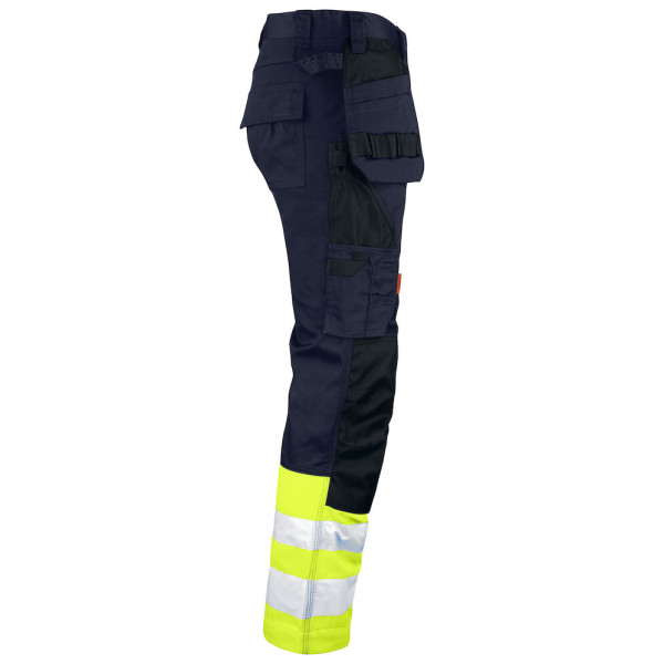 Jobman Practical vööpüksid ripptaskutega 2513 navy/Hi-Vis kollane - Image 3