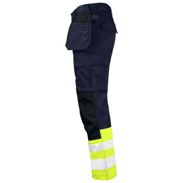 Jobman Practical vööpüksid ripptaskutega 2513 navy/Hi-Vis kollane - Image 4