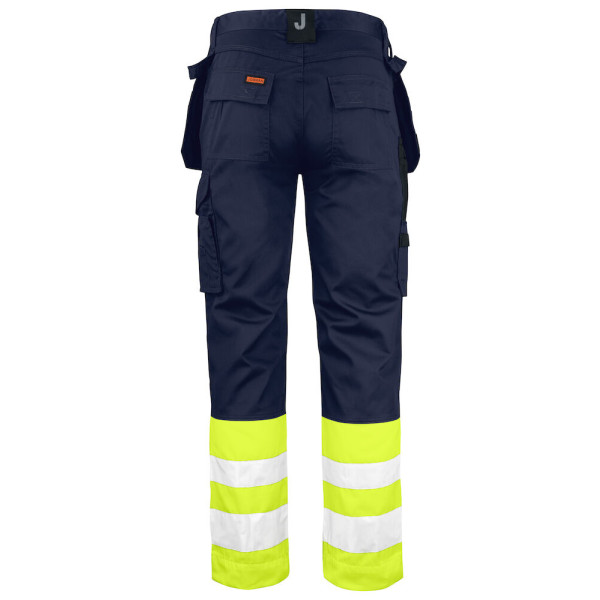 Jobman Practical vööpüksid ripptaskutega 2513 navy/Hi-Vis kollane - Image 2